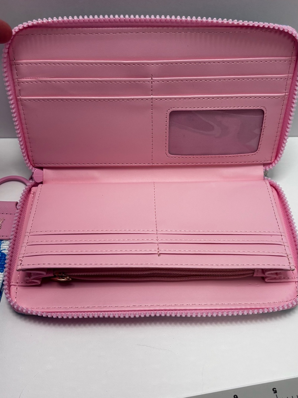 Simply Southern Blue Floral Zip Around Wristlet Wallet Pink Interior - Picture 4 of 6